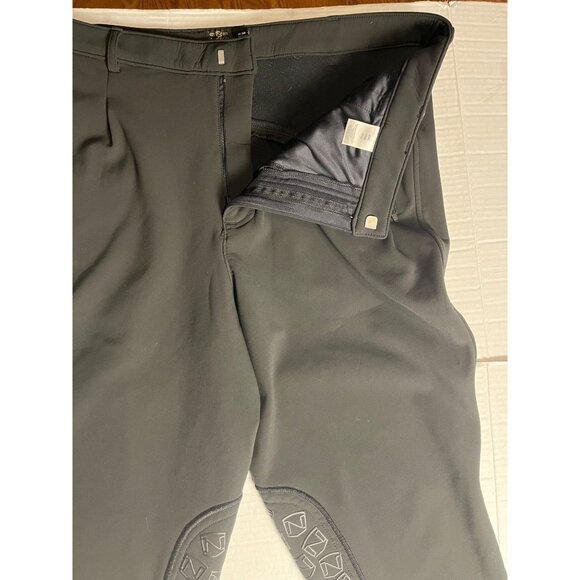 Noble Outfitters mens Equestrian Breeches 38R Black Grip Patches Horse Riding - Picture 6 of 15